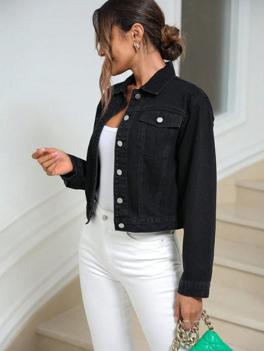 Black denim jacket